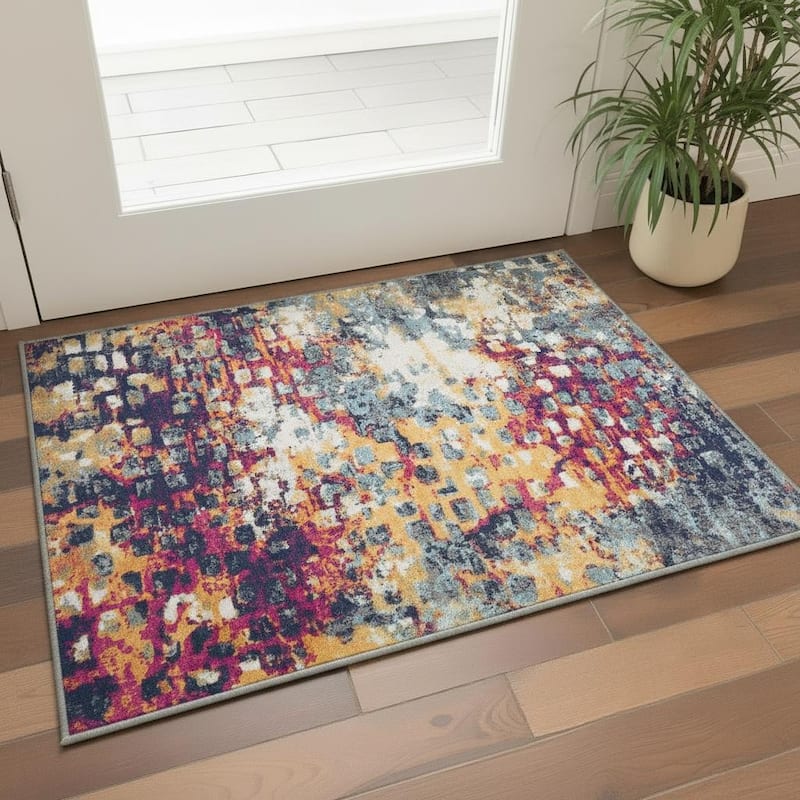 HomeRoots Codo Abstract Modern Square Area Rug - 2' X 3'