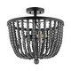 preview thumbnail 8 of 10, Dune Wood Bead 16" 3-Light Bohemian Farmhouse Iron LED Semi Flush Mount, Oil Rubbed Bronze/Grey by JONATHAN Y