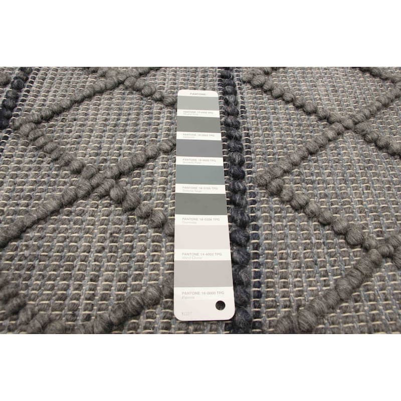 ECARPETGALLERY Braid weave Sienna Grey Wool Rug - 5'10 x 8'9