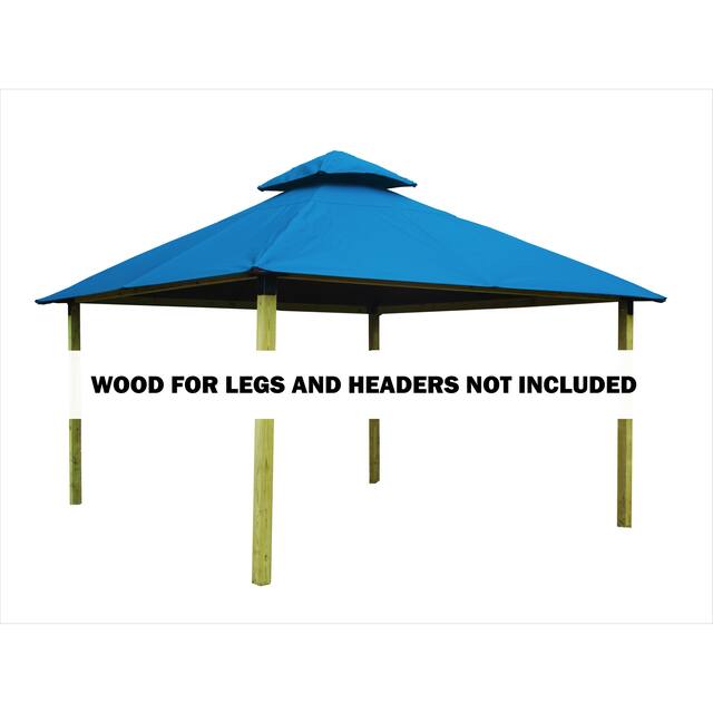 14 ft. sq. ACACIA Gazebo Roof Framing and Mounting Kit - 14X14 - Caribbean Blue