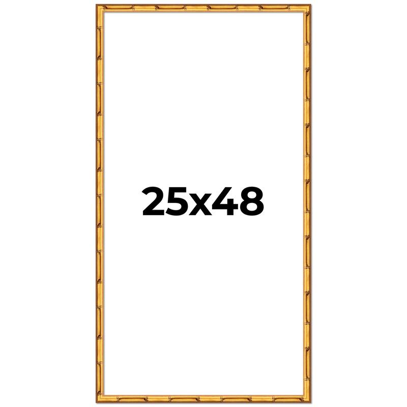 25x48 Frame Gold Bamboo Picture Frame Modern Photo Frame Includes UV Acrylic Shatter Guard Front Acid Free Foam Backing Board