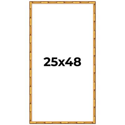 25x48 Frame Gold Bamboo Picture Frame Modern Photo Frame Includes UV Acrylic Shatter Guard Front Acid Free Foam Backing Board
