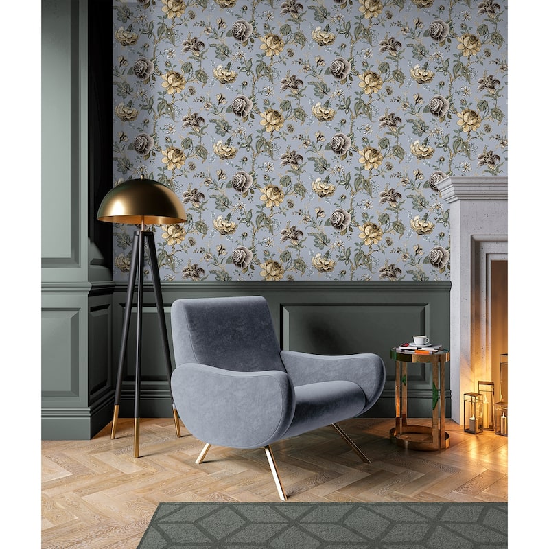 NextWall Sanibel Floral Trail Peel and Stick Wallpaper