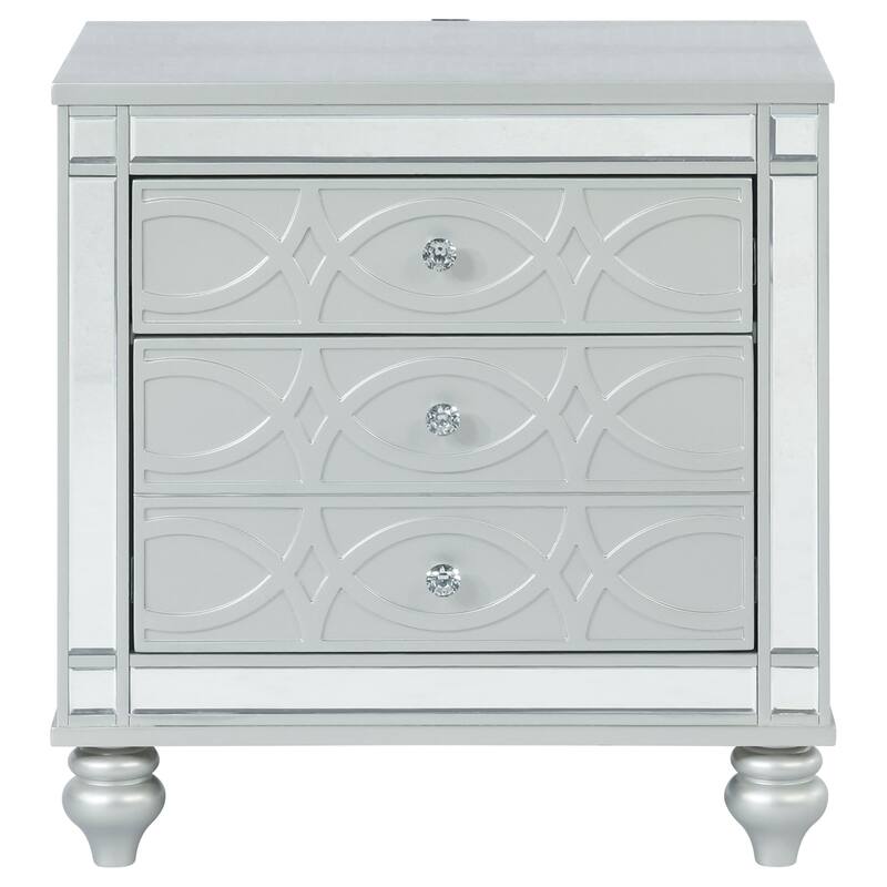 Menlo Silver Metallic 2-drawer Nightstand
