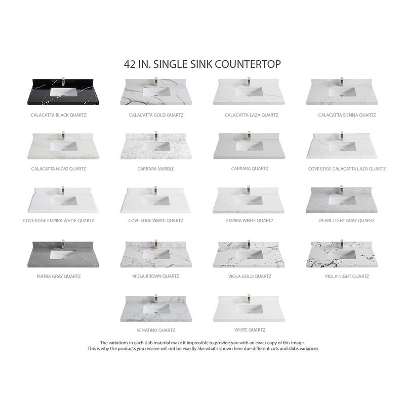 Willow Collections 42 in. W x 22 in. D Nashville Single Sink Bathroom Vanity with Countertop