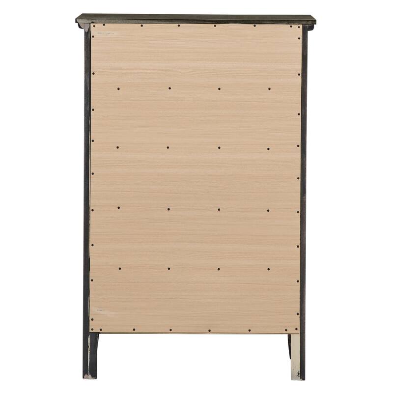 Wooden Bedroom Chest with 5-Drawers - 48" - Dark Brown