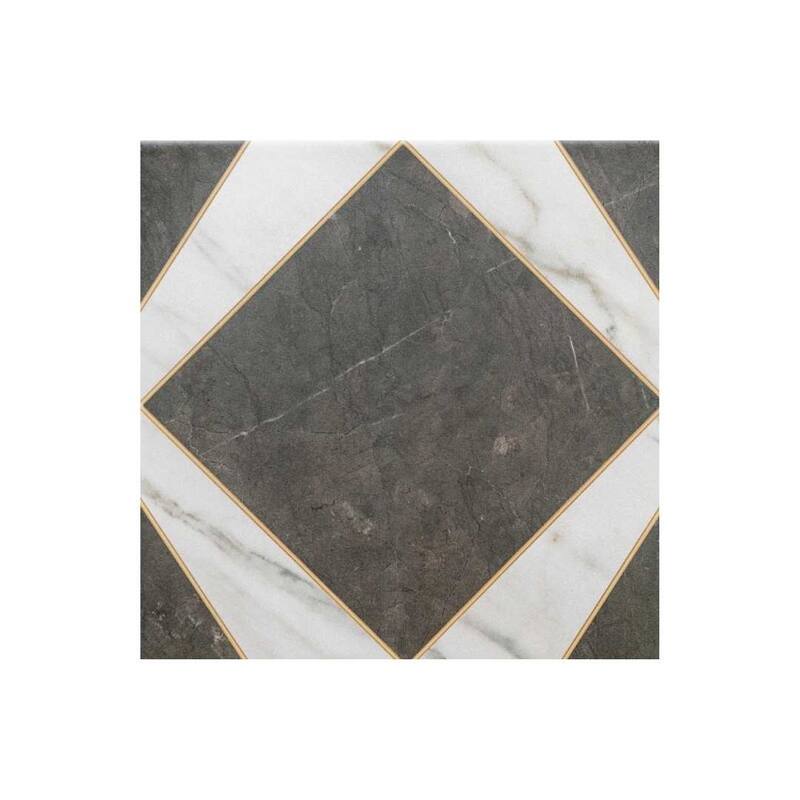 The Tile Life Orion 8x8 Matte Black Marble Look Porcelain Floor & Wall Tile