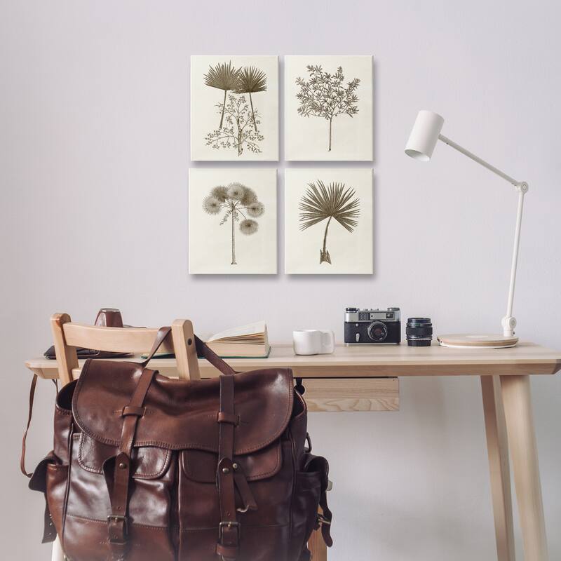 Stupell Various Vintage Palm Leaves Canvas Wall Art Design By Phillipa Katz (Set of 4)