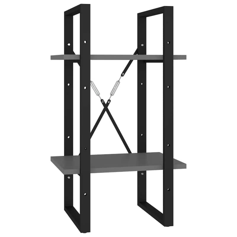 vidaXL 5-Tier Book Cabinet Gray 15.7"x11.8"x68.9" Engineered Wood - 15.7" x 11.8" x 69.9"