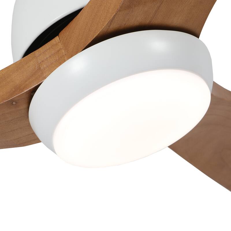 52''Indoor White Ceiling Fan with Light Remote Control