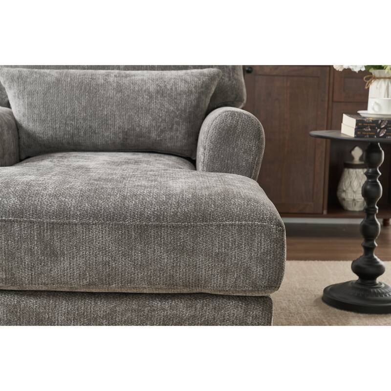 GDFStudio - Marcelline Chaise Lounge Recliner with Solid Wood Frame and Cushion