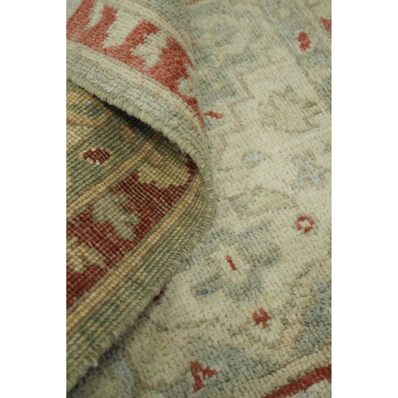 Earth Tone Wool Oushak Vegetable Dye Foyer Rug, Medallion Geometric Carpet - 2' 11'' X 2' 1''