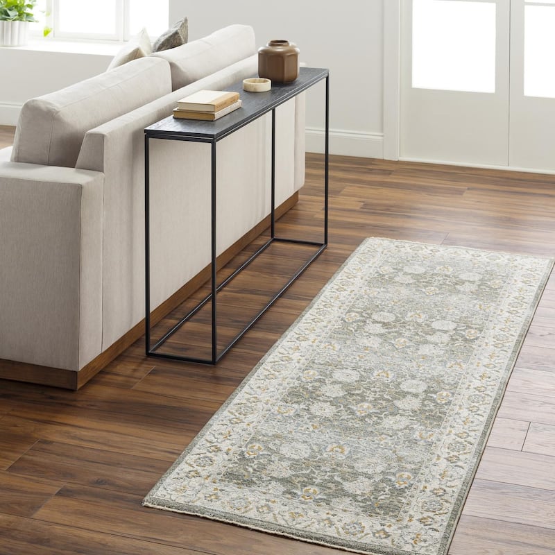 Livabliss Dresden Transitional Area Rug - 2' 7" x 7' 3" - Charcoal/Blue - Runner
