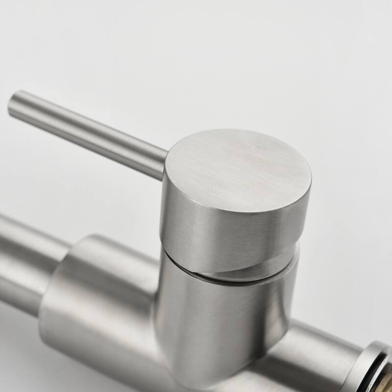 Modern Single Handle Pull-Down Kitchen Faucet with Deck Plate, 2-Function Sprayer