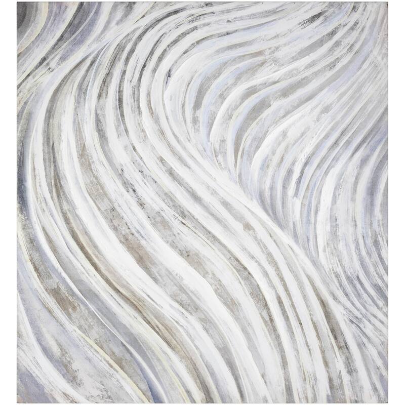 Livabliss Phyllite Modern & Contemporary Canvas Art - 32"H x 30"W x 2"D - Plastic - Grey