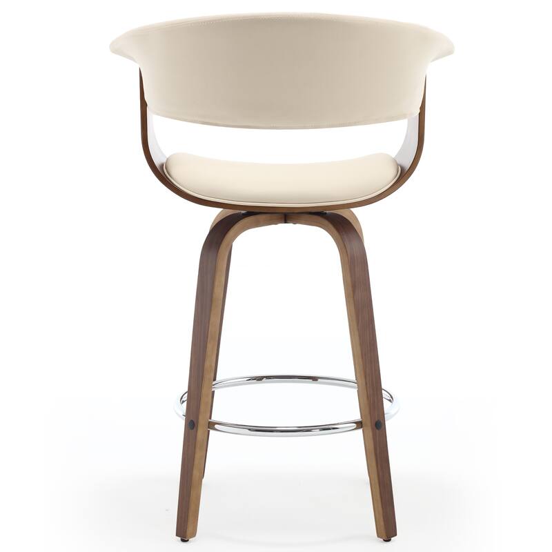 Modern Swivel Bar Stools Upholstered Counter Height Stools, Set of 2
