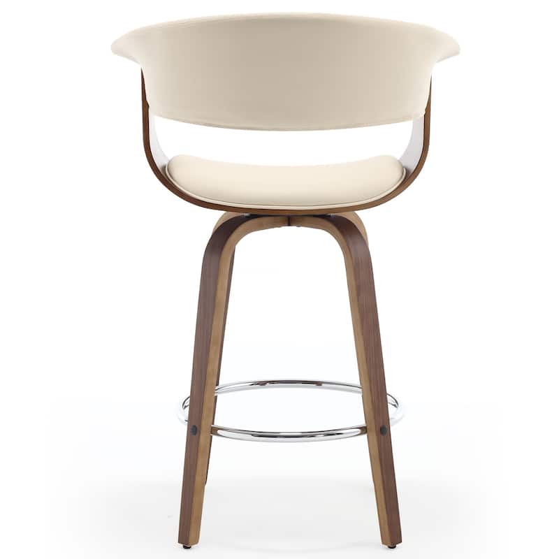 26"/29" Faux Leather Swivel Bar Stools, Wood Counter Stool