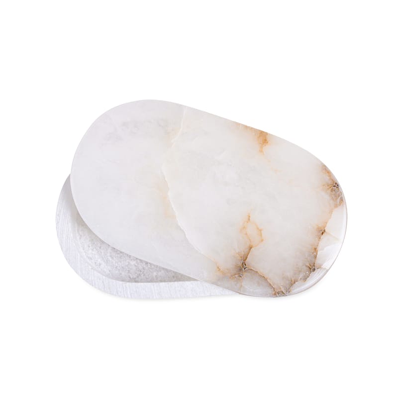 White Alabaster Oval Display Box Med.7"x4"x1.5"
