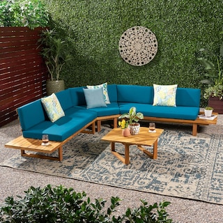 Mirabelle 4-piece Acacia Sectional Sofa Set by Christopher Knight Home