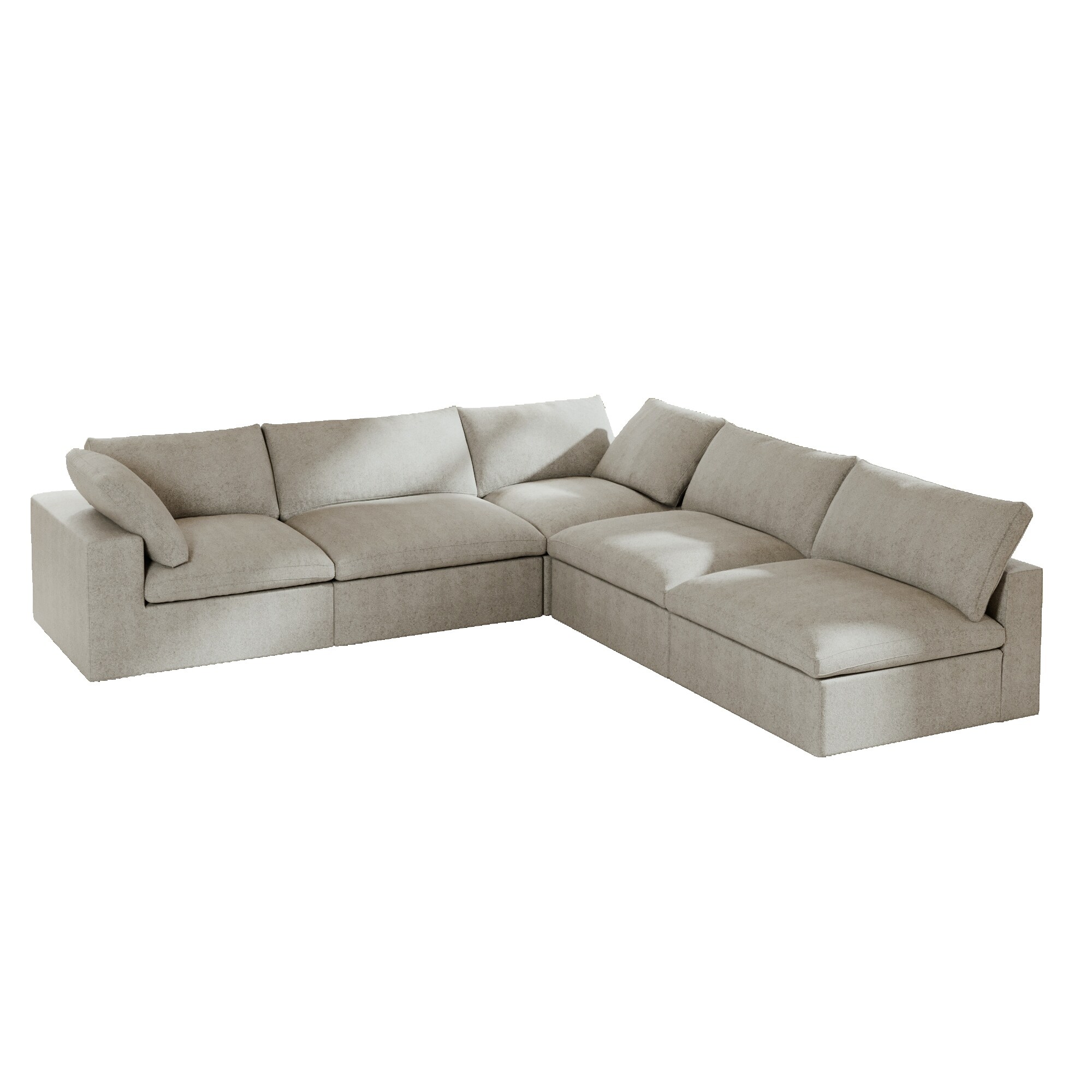 120.45'' Oversize Down Filled Corner 5-seats Sectional Sofa Couch