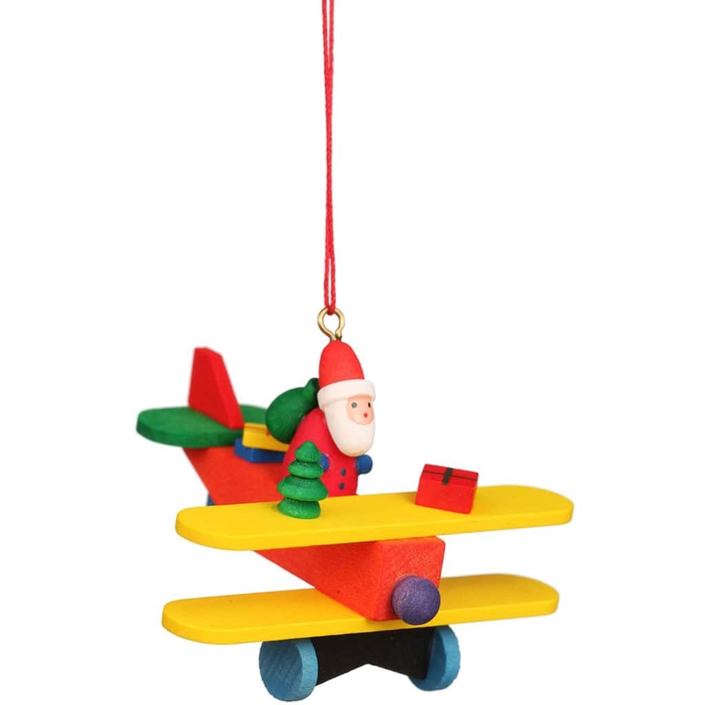 2.75" Santa in a Plane Collectible Christian Ulbricht Ornament