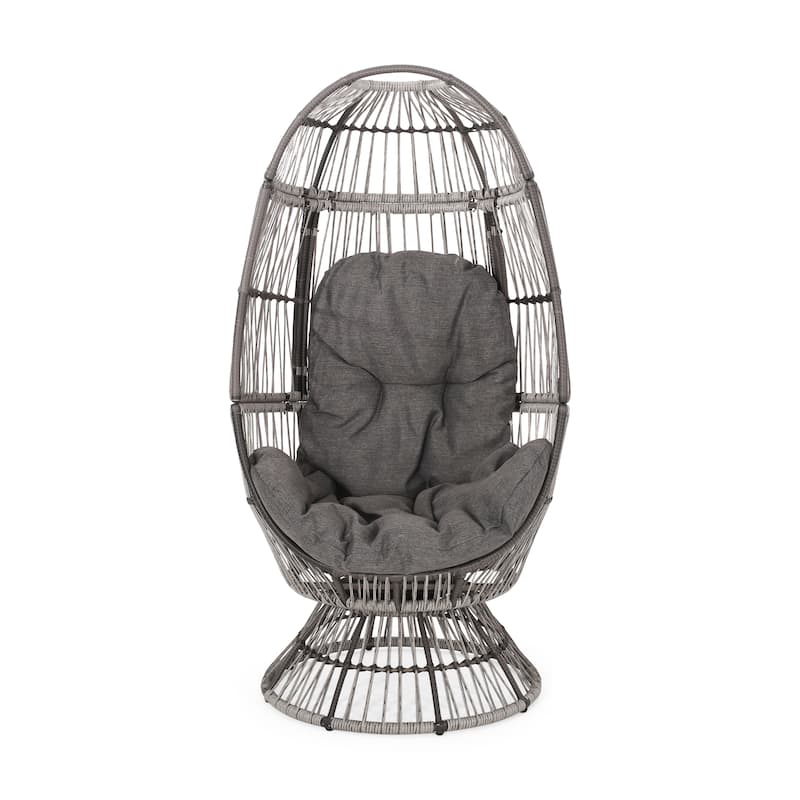 Pintan Outdoor Wicker Swivel Egg Chair by Christopher Knight Home