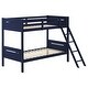 preview thumbnail 34 of 34, Luxury Twin-over-Twin Bunk Bed with Angled Ladder, White
