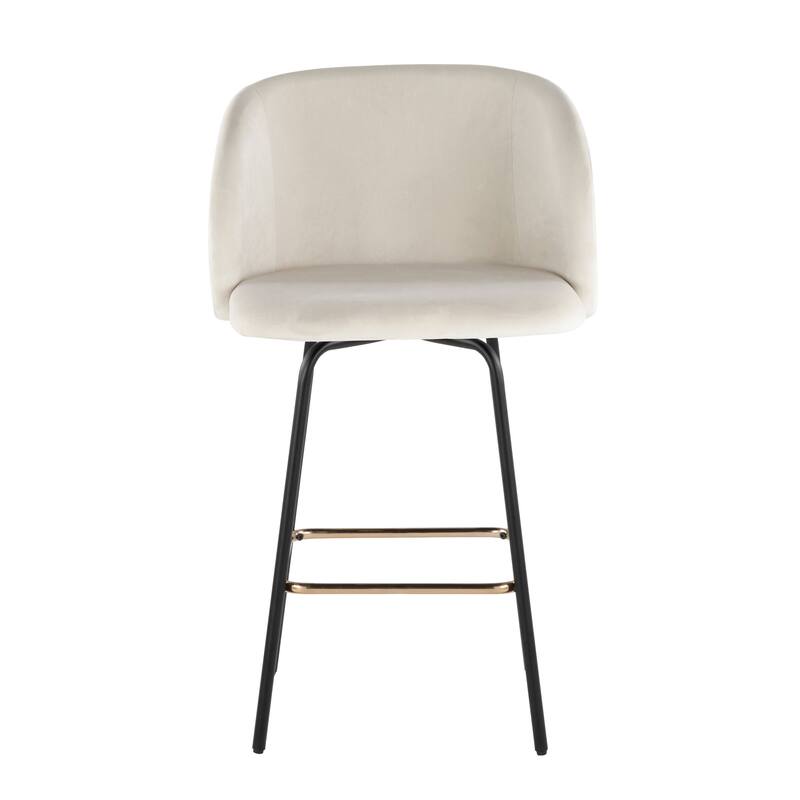 Silver Orchid Harding 26" Fixed-Height Swivel Counter Stool with Metal Legs (Set of 2)