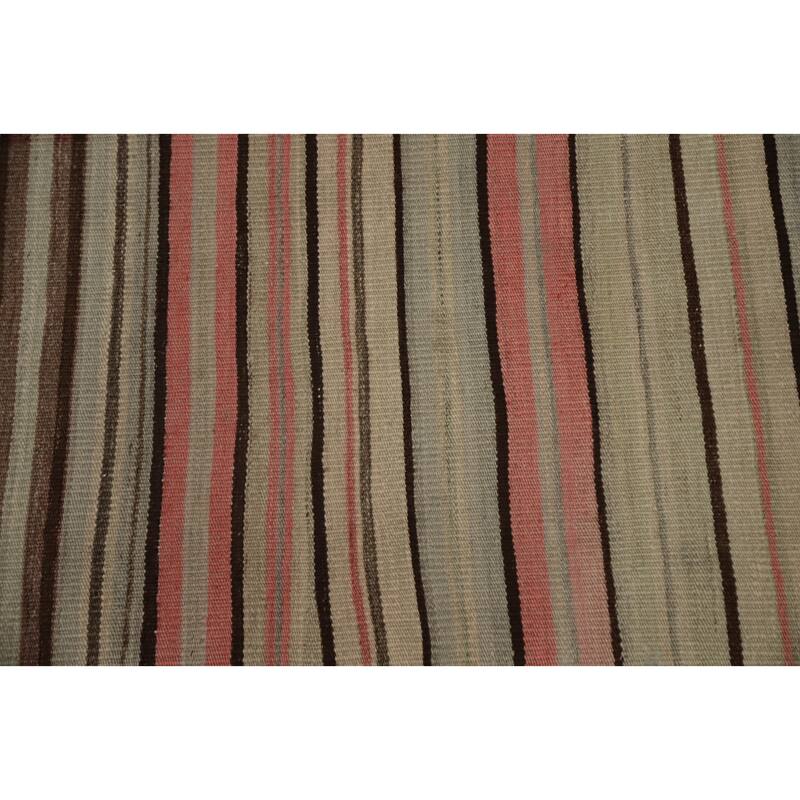 Hand Woven Oriental 100% Wool Carpet Southwestern Tribal Multi-Colored Kilim Area Rug - 9' 11'' X 6' 4''