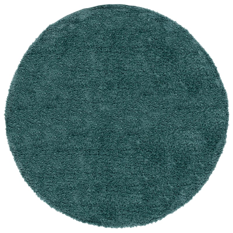 SAFAVIEH August Shag Solid 1.2-inch Thick Area Rug - 6'7" Round - Green - Round