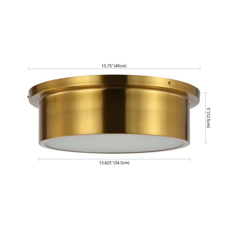 SAFAVIEH Gulshan 3-Light 16-inch Flush Mount - 16 In. W x 16 In. D x 5 In. H - Brass - 16Wx16Dx5H