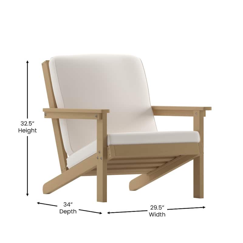 All-Weather Poly Resin Adirondack Style Chair & Cushions