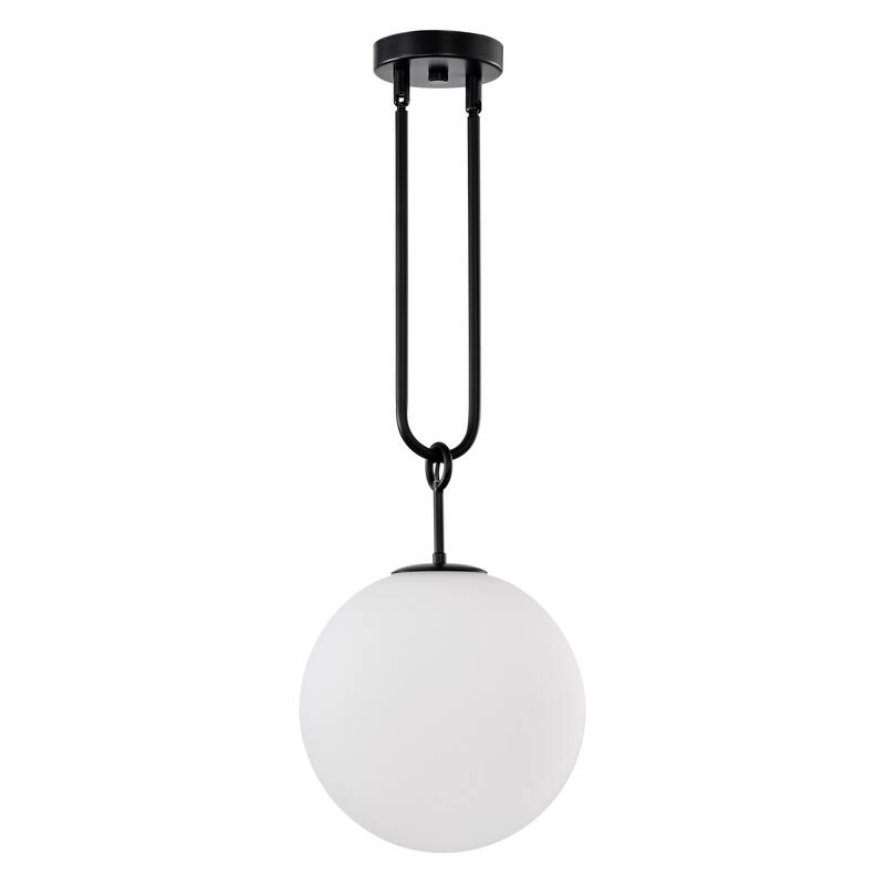 Moeder 1-Light Frosted Globe Pendant Ceiling Light with Metal Downrod