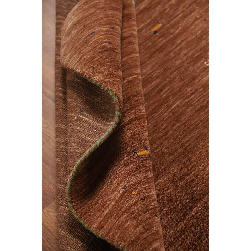 Hand Knotted Oriental 100% Wool Carpet Tribal Animal Pictorial Brown Gabbeh Area Rug - 5' 10'' X 4' 0''