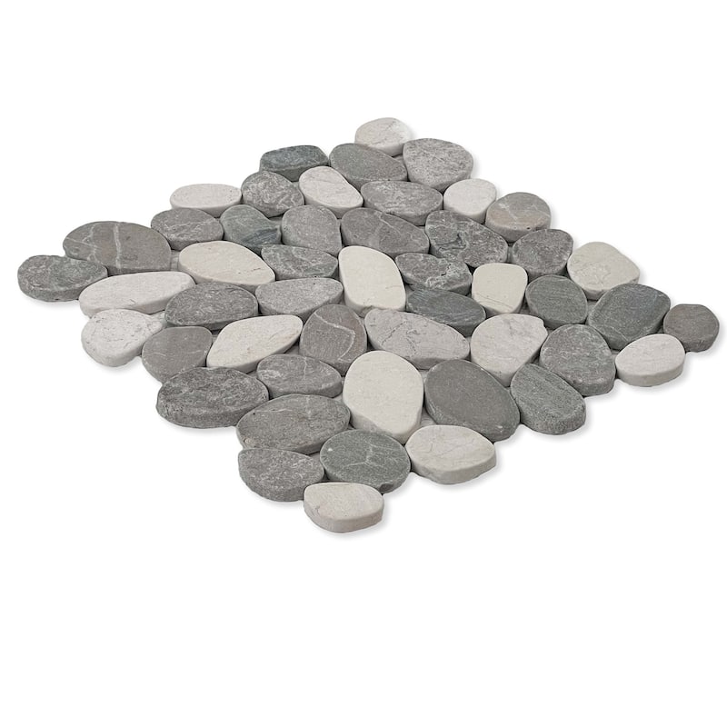 Cruz Bay Studio XS3 Sliced Pebble - 11" x 11" Pebble and Rock Floor - Tan Natural