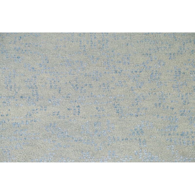Gray/ Blue Moroccan Area Rug Hand-knotted Wool Carpet - 5'4" x 7'11"