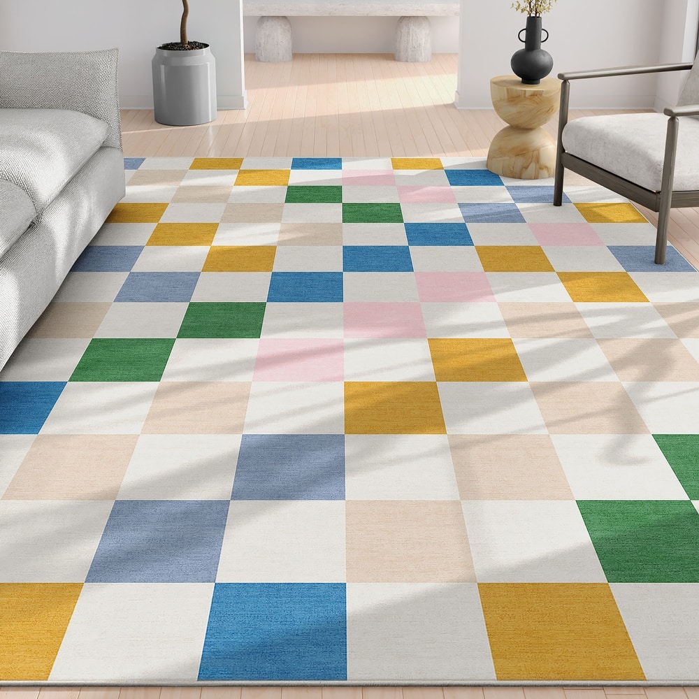 Well Woven Apollo Square Modern Geometric Flat-Weave Area Rug