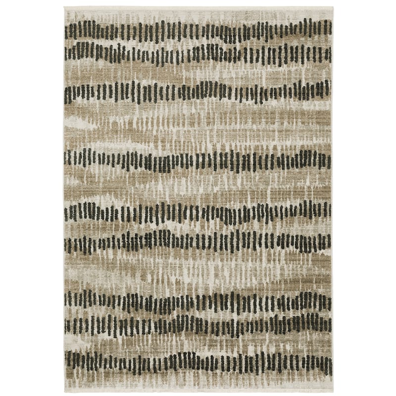 Boise Beige Charcoal Abstract Casual Area Rug