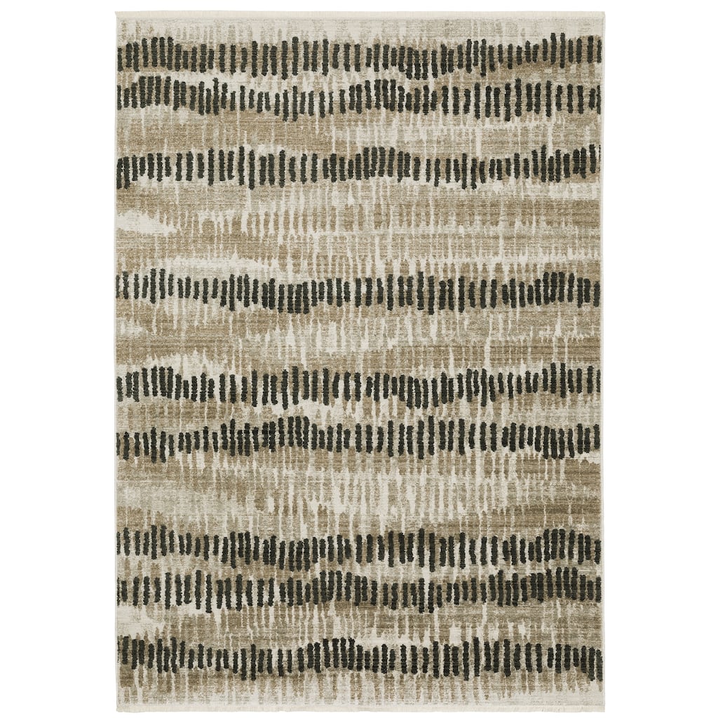 Boise Beige Charcoal Abstract Casual Area Rug