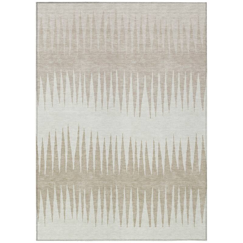 HomeRoots Striped Transitional Rectangle Outdoor Rug