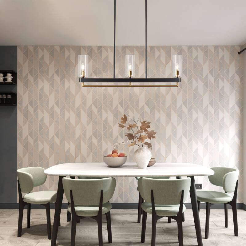 Black Gold Kitchen Pendant Lighting Linear Chandeliers For Dining Room