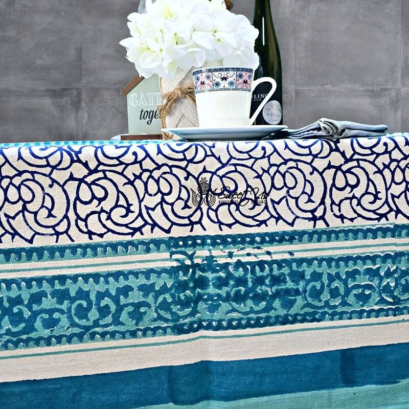 Cotton Floral Garden Tablecloth Rectangle