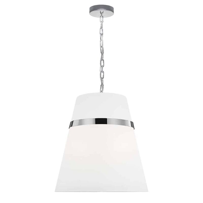 3 Light Pendant Light - Modern Chrome Finish with White Shade - Ceiling Light for Kitchen Dining Room - 18