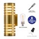 preview thumbnail 15 of 14, Black/Gold 2-light Die-cast Aluminum Outdoor Wall Sconce