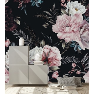 Dark Floral Wallpaper Peel and Stick and Prepasted - Bed Bath & Beyond ...