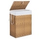 preview thumbnail 19 of 22, Laundry Hamper with Lid, Synthetic Rattan Clothes Laundry Basket with Lid and Handles, Foldable, Removable Liner