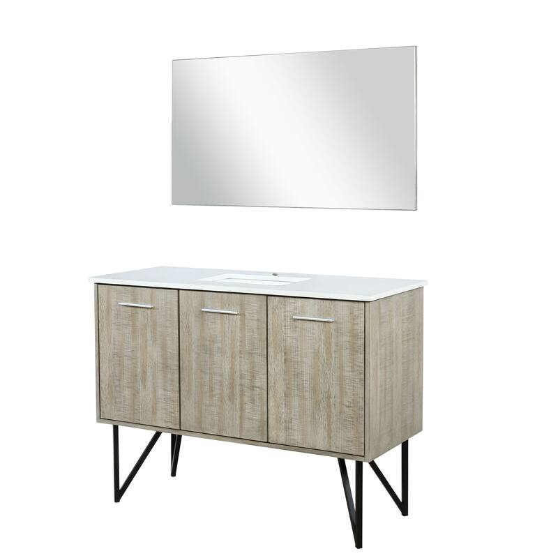 Lancy Rustic Acacia Bath Vanity, Cultured Marble Top and Mirror