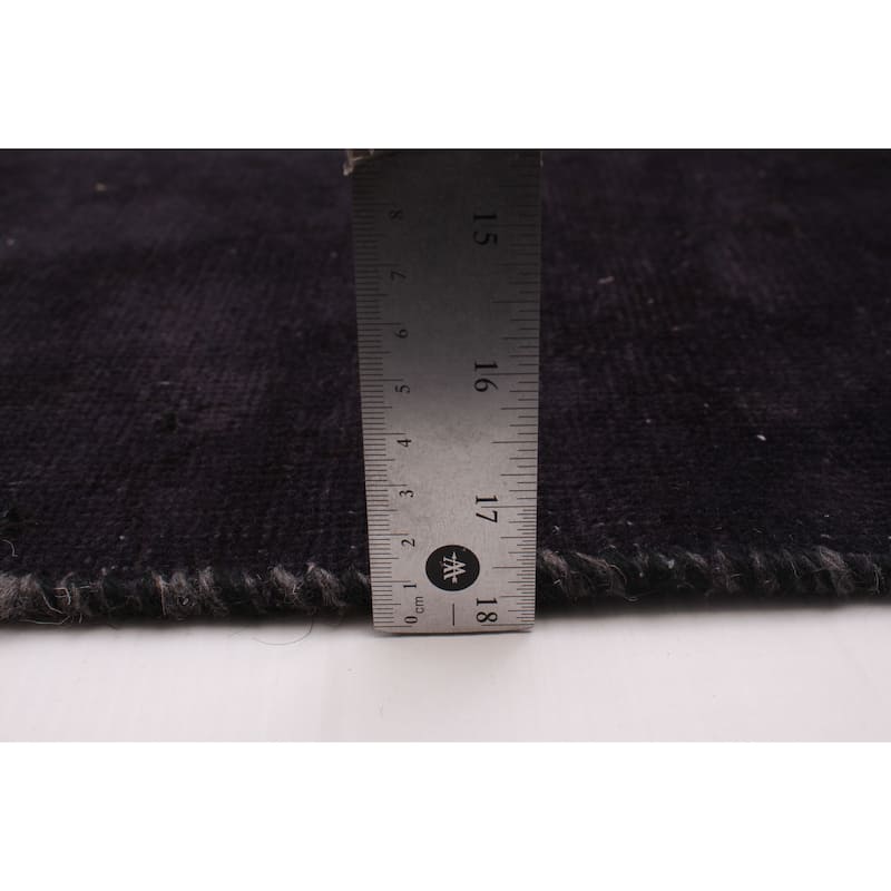 ECARPETGALLERY Hand-knotted Color Transition Black Wool Rug - 4'10 x 7'1