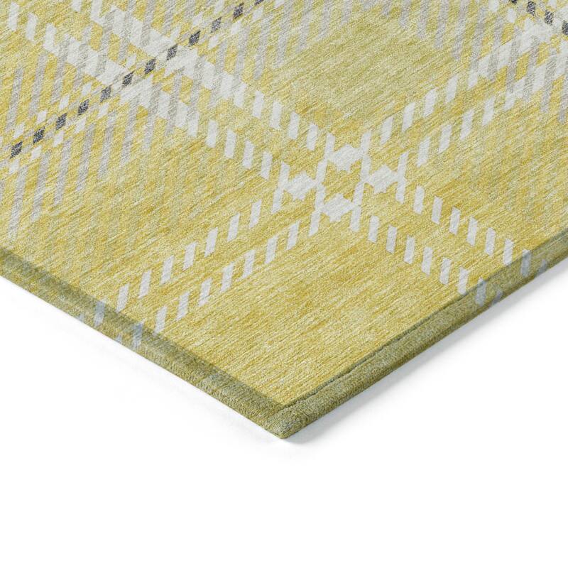Machine Washable Indoor/ Outdoor Chantille Plaid Cozy Rug