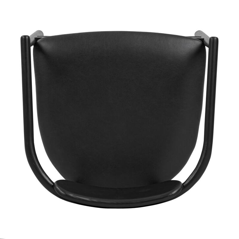 Poly & Bark Scanden Wood Dining Chair With Genuine Leather Seat
